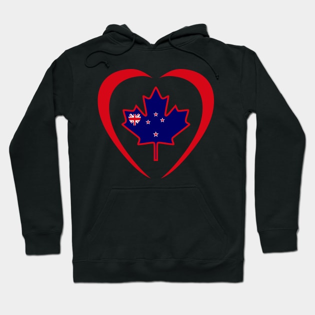 New Zealander Canadian Multinational Patriot Flag Series (Heart) Hoodie by Village Values